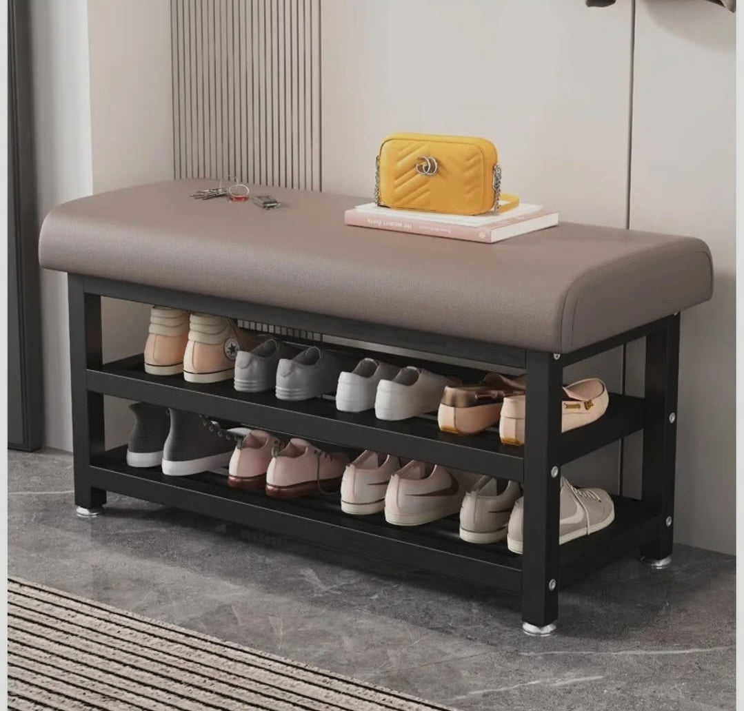 Entryway Shoe Rack with Padded Seat