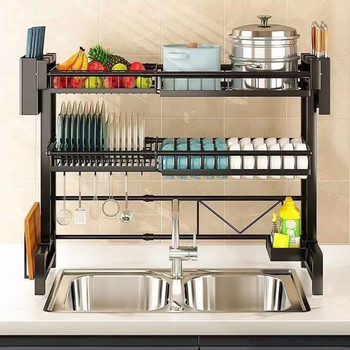 2 Tier Standing Dish Drying Rack
