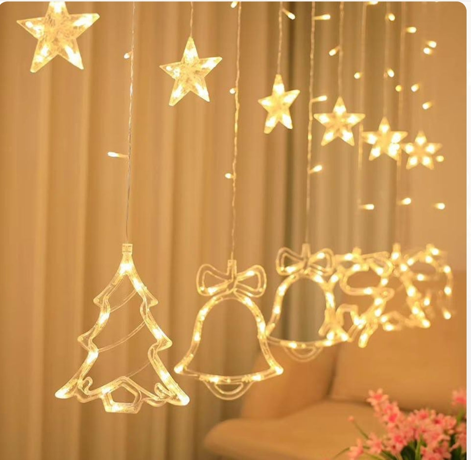2M Moon and Star LED Curtain Lights with Connector