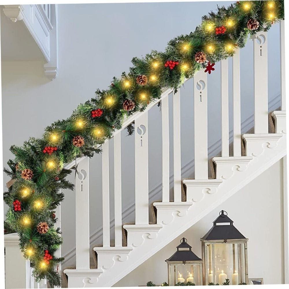 2.7m Christmas Garland with LED Lights