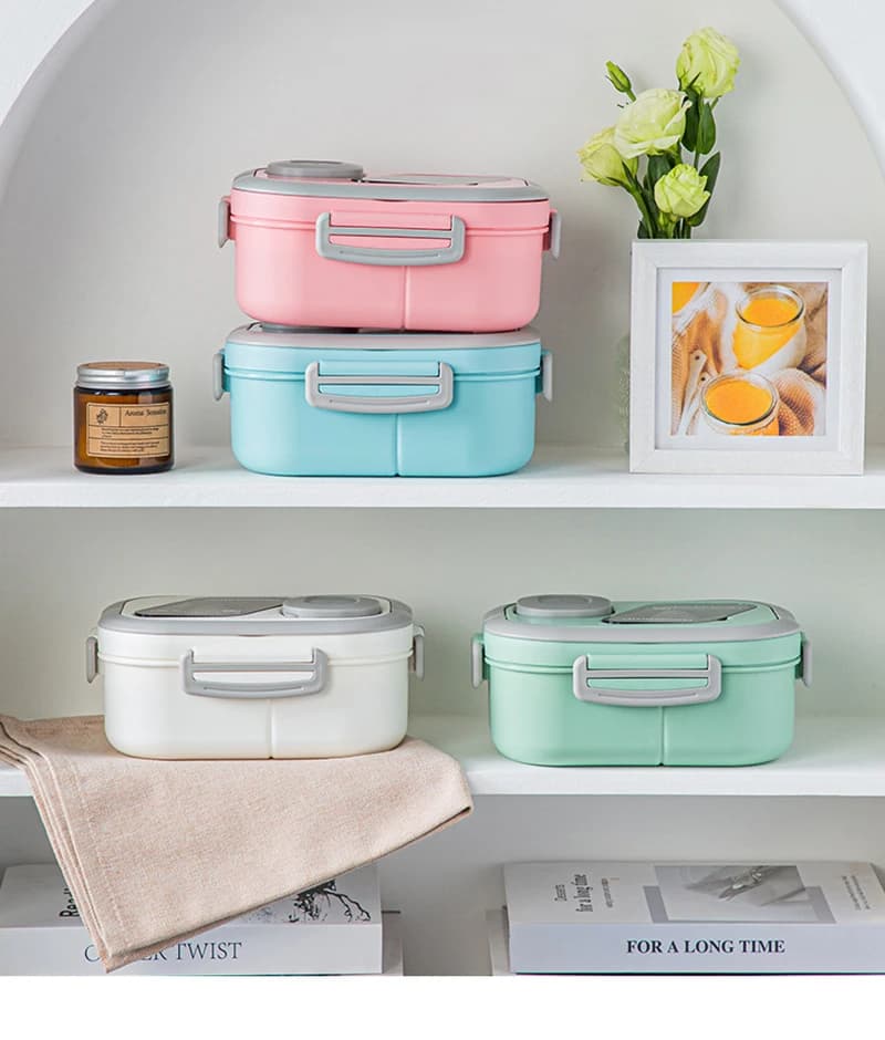 Double Layer 1400ml Lunch Box with Cutlery Set