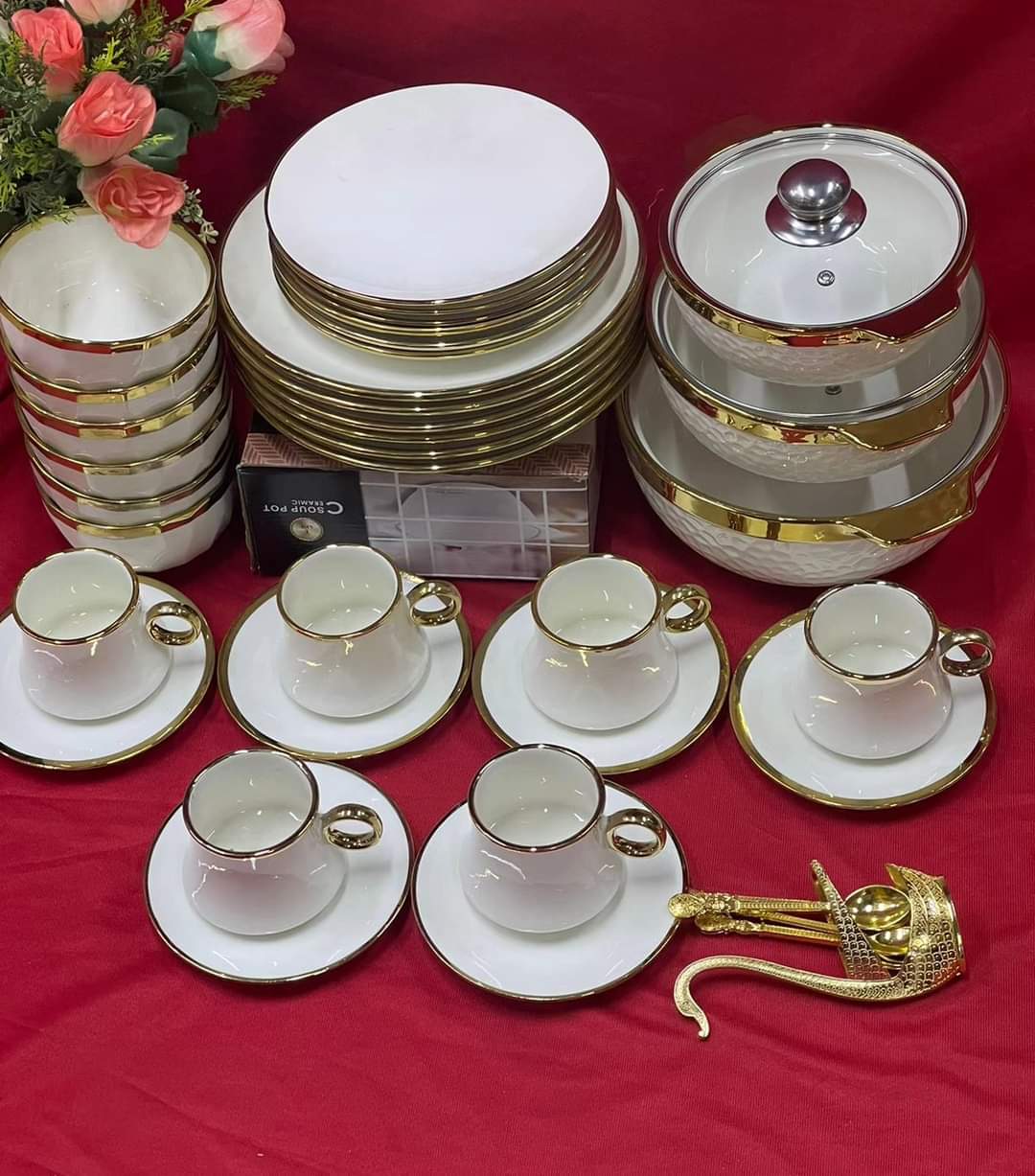 36pcs  Gold line dinner set