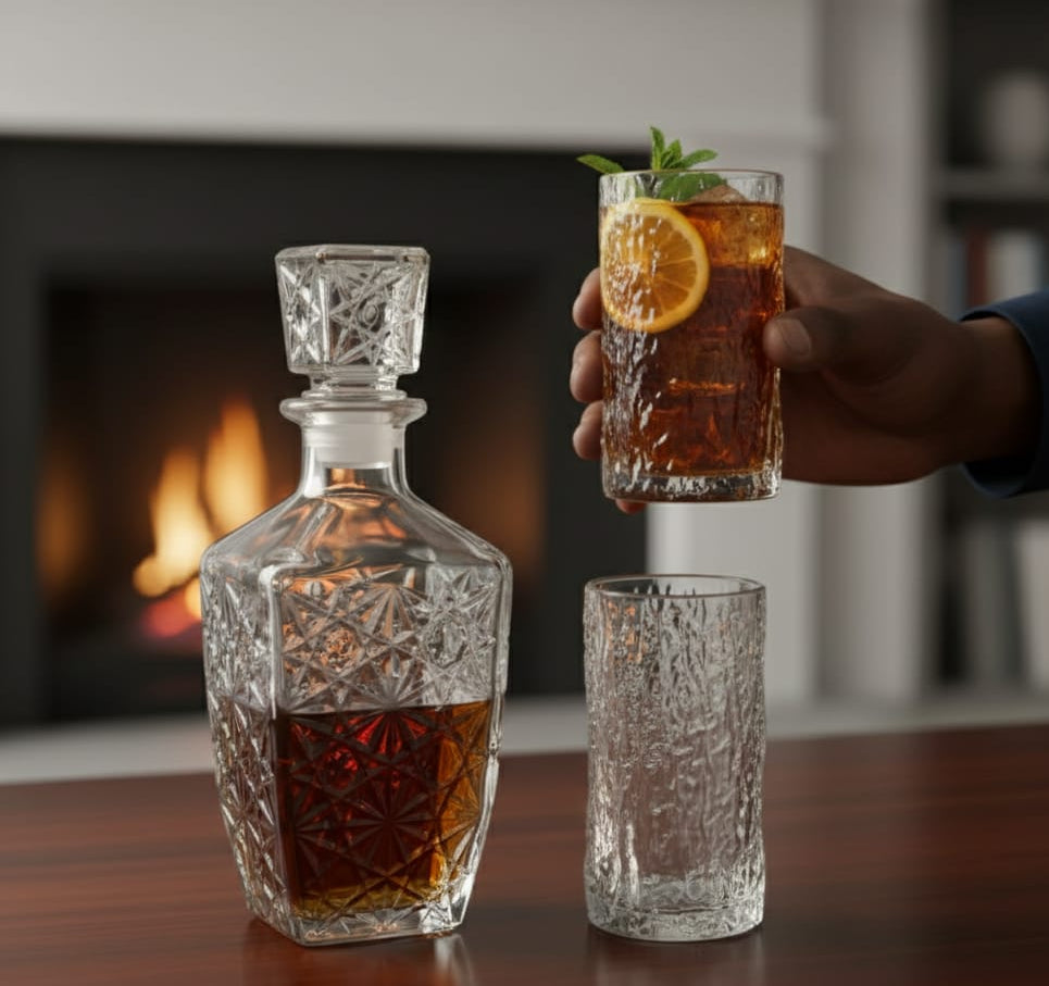 Square Glass Decanter Set