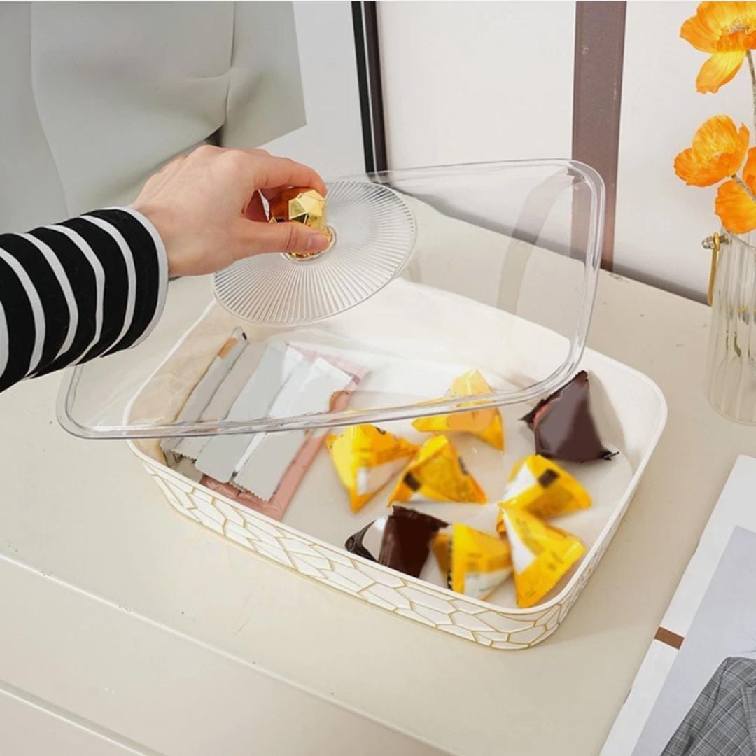 Transparent Fruit Serving Tray with Lid