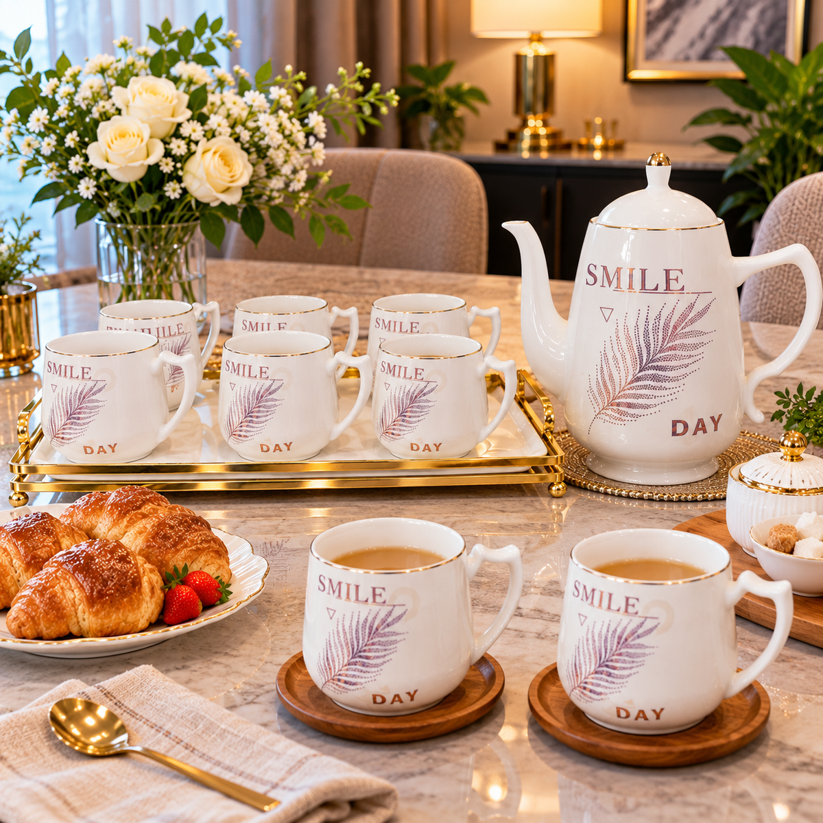 8-Piece Tea Set for Serving Tea and Hot Beverages