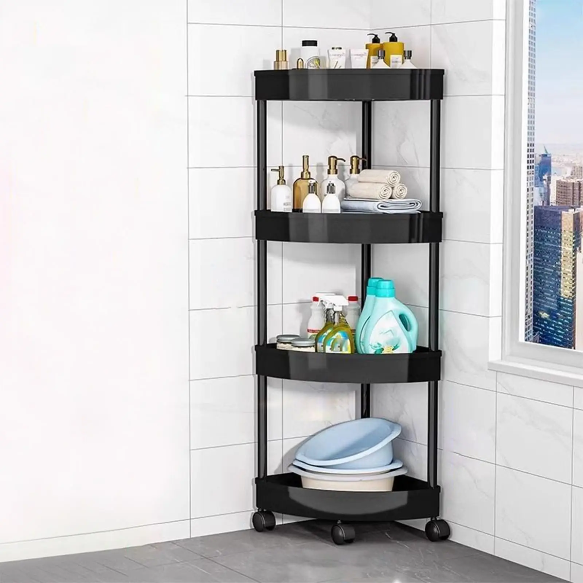 4 tier corner storage rack