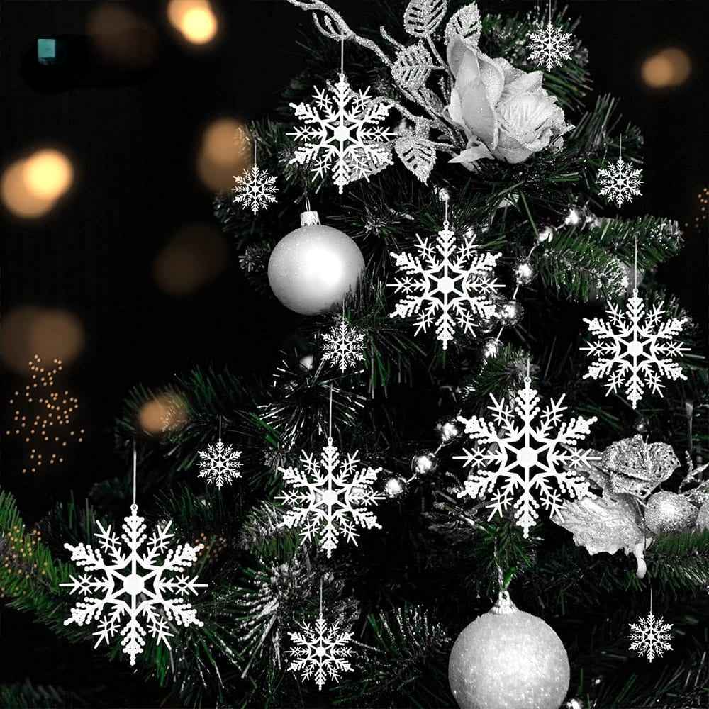 12-Piece Christmas Snowflake Decorations