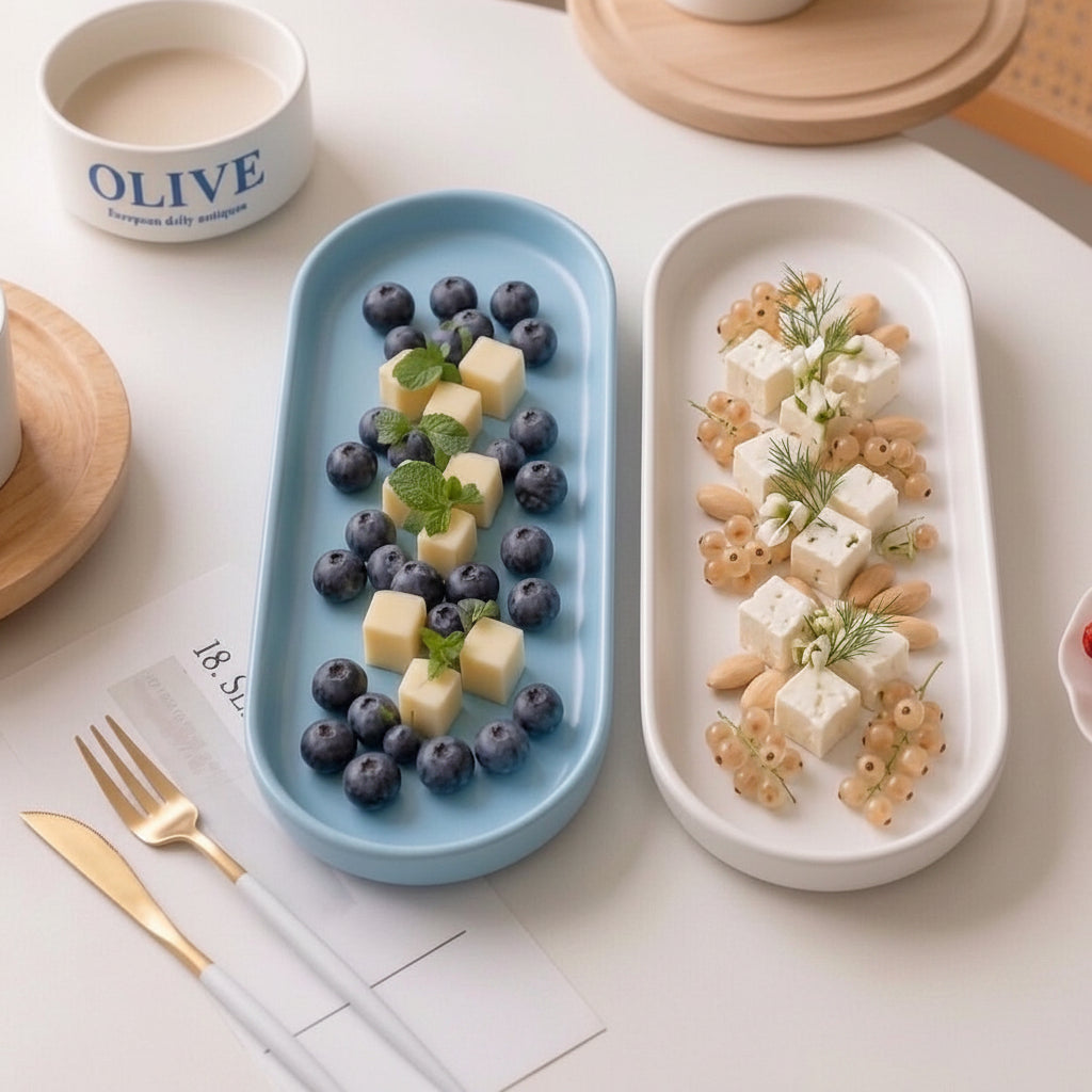 Minimalist Rectangular Ceramic Serving Platters