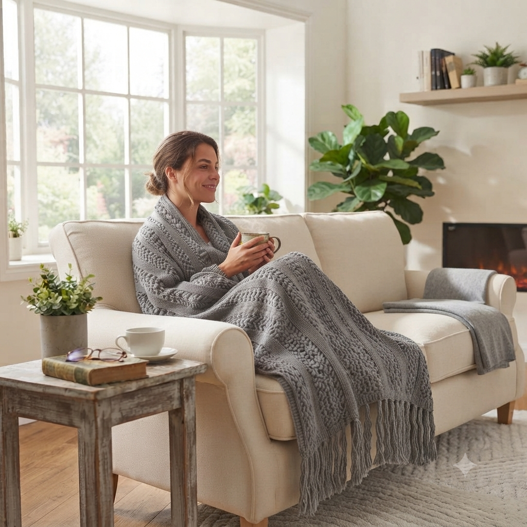 Gemelli Collections Throw Blanket 130 x 230cm soft decorative sofa and bed cover