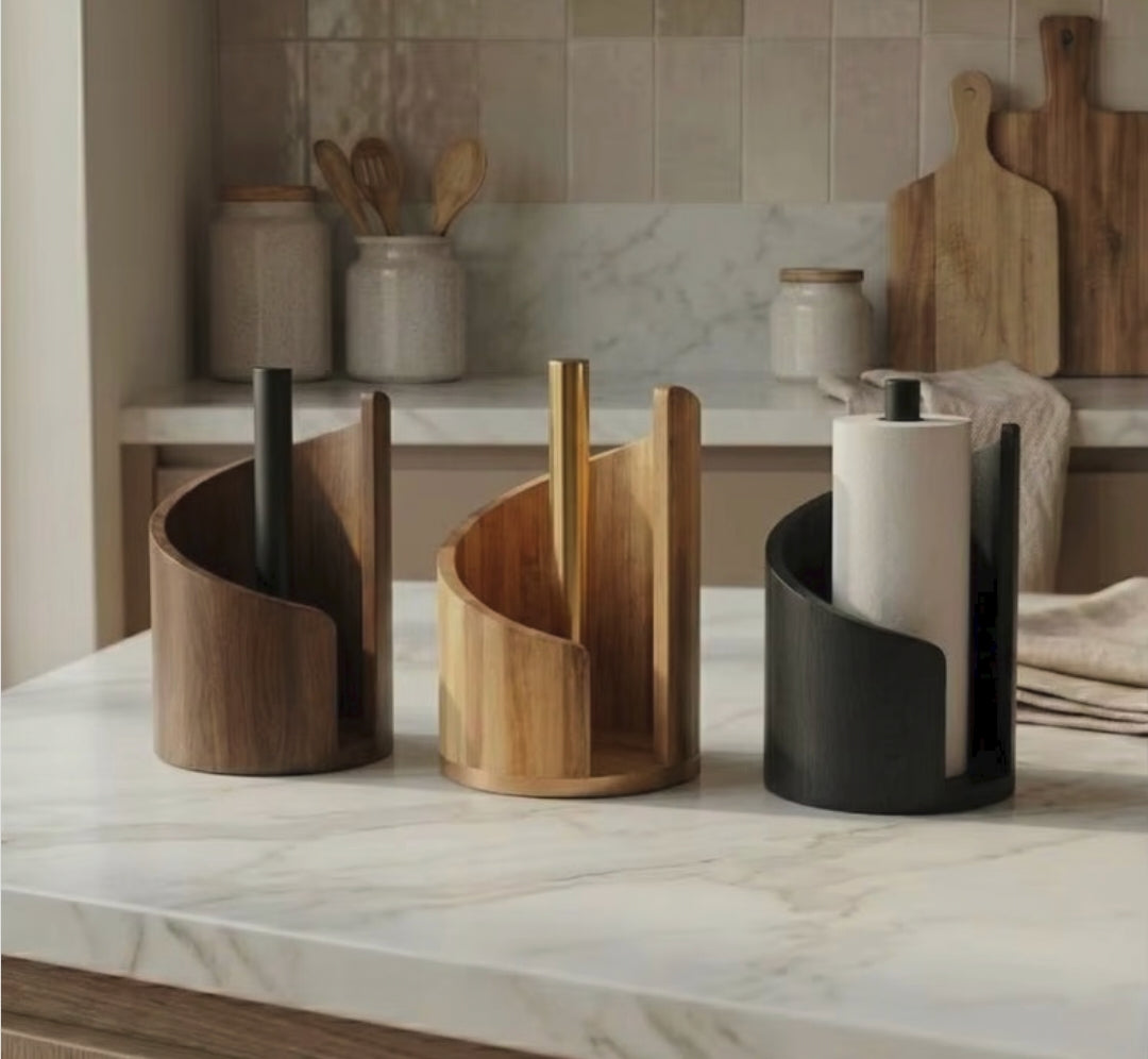 Wooden Countertop Kitchen Tissue Holder