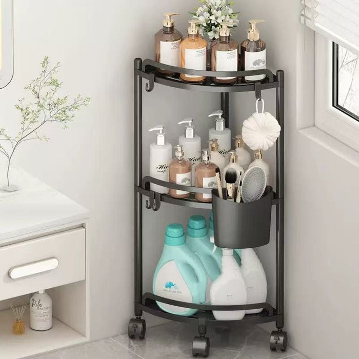 Gemelli Collections Multi-Layer Triangular Corner Storage Rack Bathroom Toilet and Kitchen Organiser Space Saving Storage
