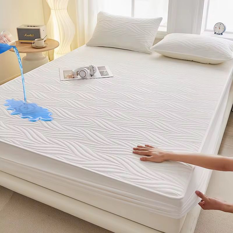 Waterproof Fitted Mattress Protector Set with 2 Pillowcases, Soft Breathable Bedding Protection for 6×6 & 5×6 Mattresses, Spill-Resistant and Durable Sleep Accessories