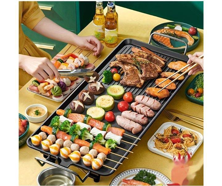 Electric BBQ Grill Pan – Smokeless Griddle Hot Plate