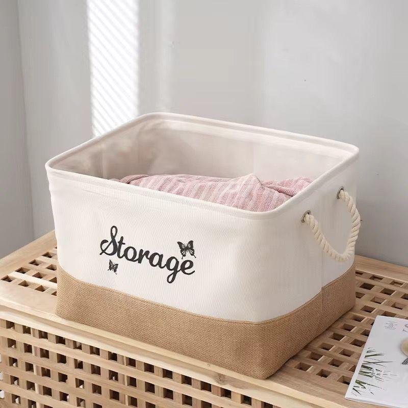 Rectangle Storage Organizer Basket with Rope Handles