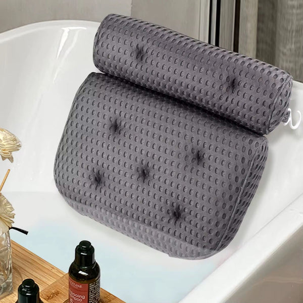 Gemelli Colllection bathtub pillow with suction cups neck and head support for relaxing bath