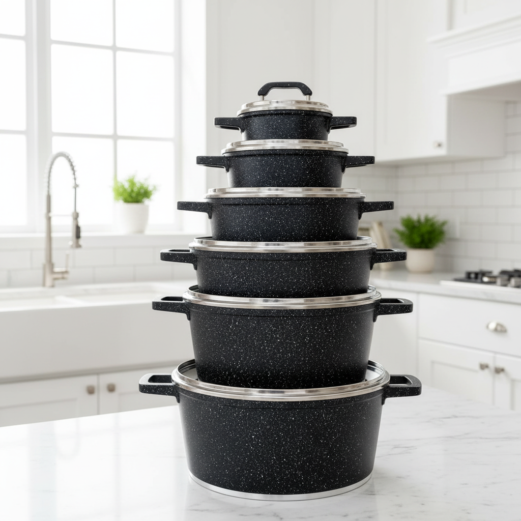 10 piece granite non stick cookware set for everyday home cooking