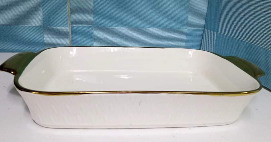 Ceramic White Rectangle Baking tray