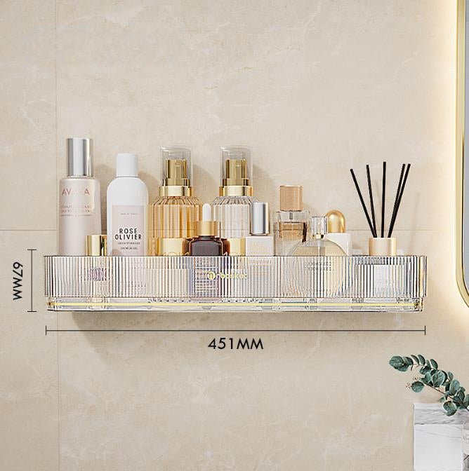 Wall Mounted Bathroom Shelf with Towel Bar and Hooks