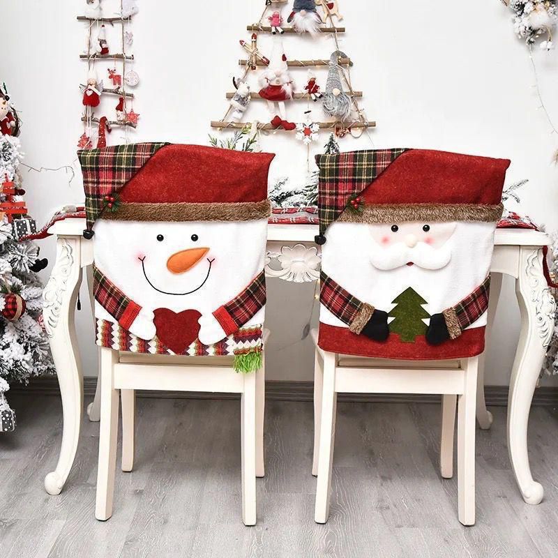 Christmas dining chair back cover for festive dinner room decoration