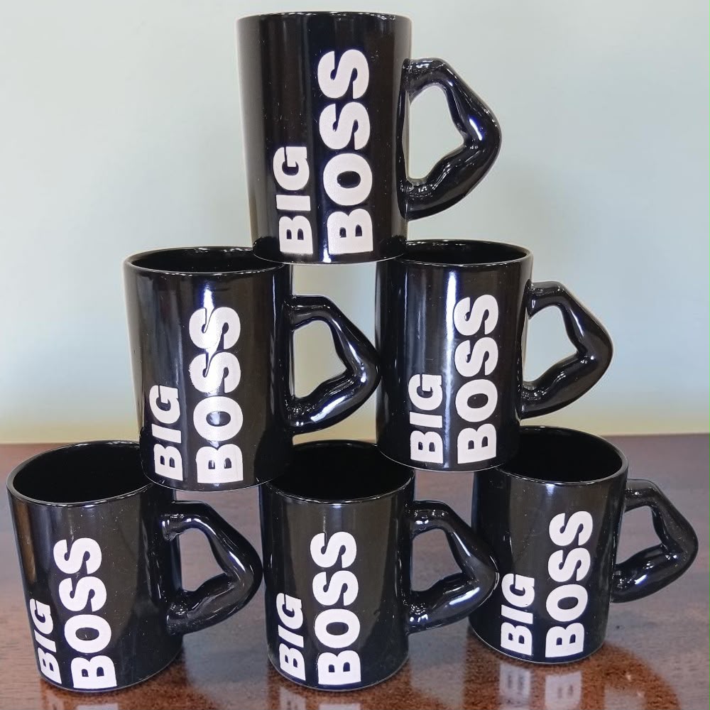 Black Tea And Coffee Mug With White Lettering