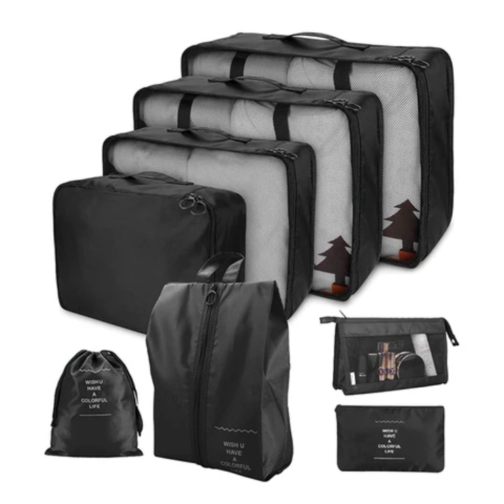 Luggage travel organizer for suitcase with toiletry case 8pcs