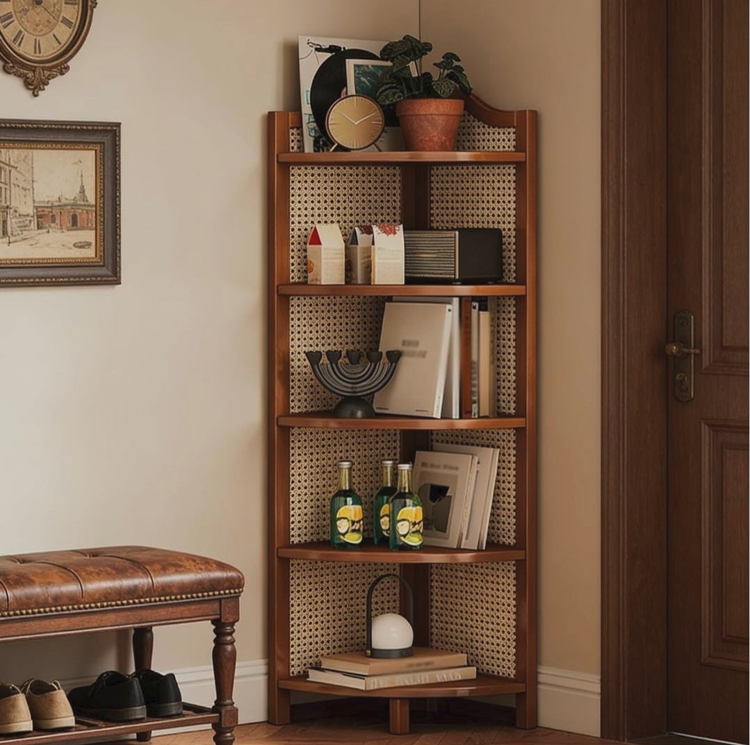 5 Tier Bamboo Corner Shelf