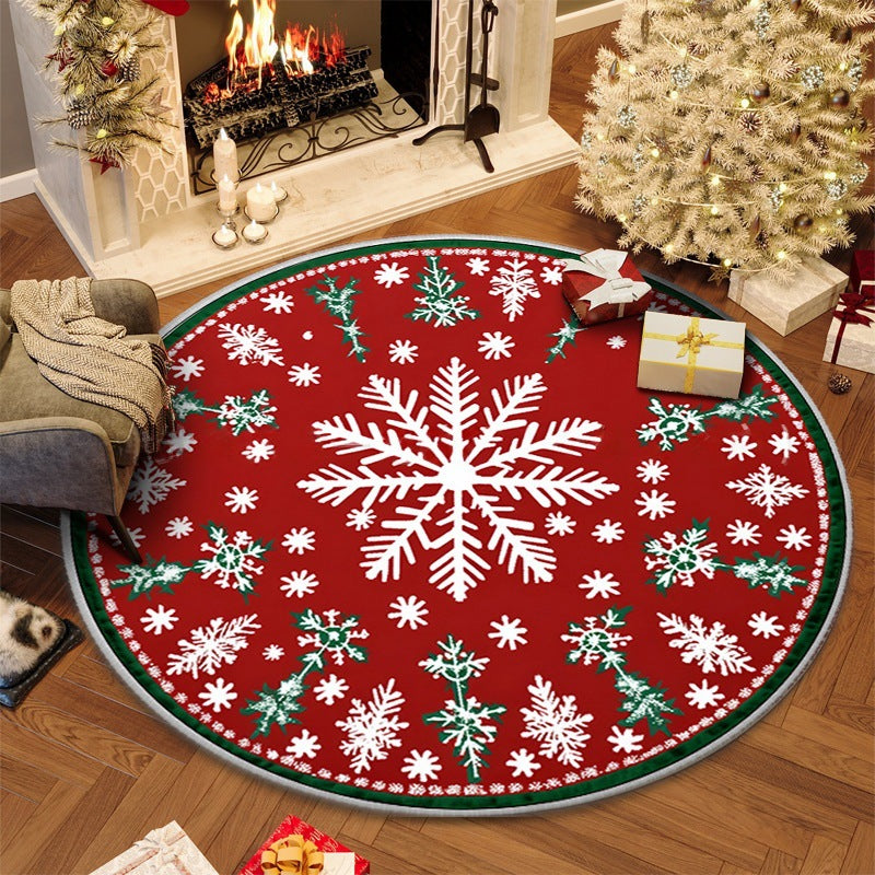 Round Christmas Non-Slip Floor Mat 100cm
