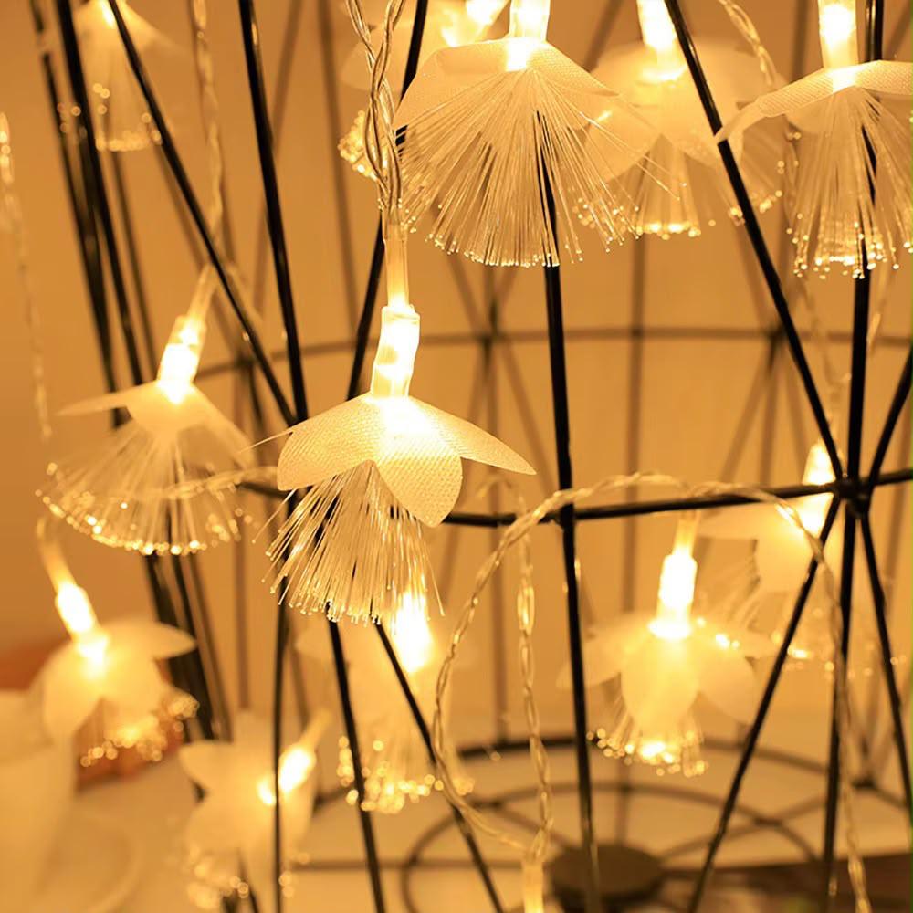 10M LED Fibre Optic Dandelion Fairy Lights with Connector