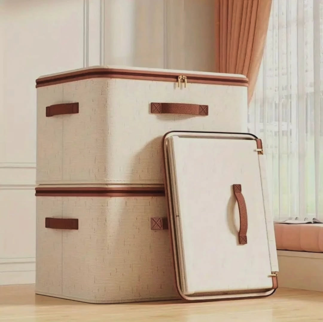 Foldable Fabric Storage Box with Cover