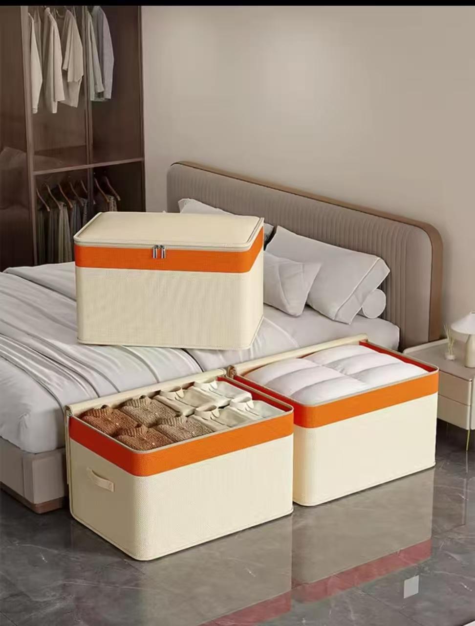 Canvas Quilt and Clothing Storage Organiser with Zip