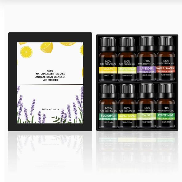 8-Piece Pure Natural Aromatherapy Essential Oils Set