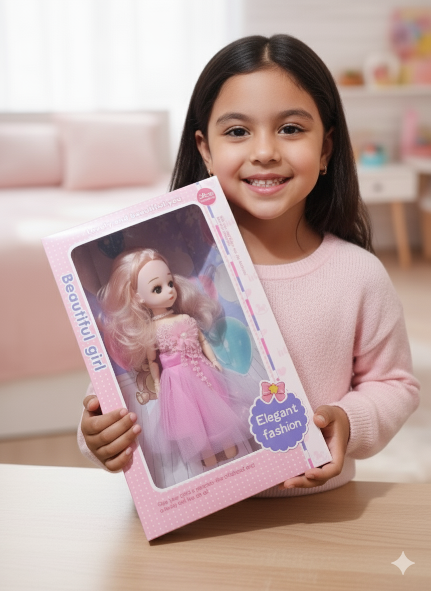 30cm Barbie doll with outfit and accessories for kids
