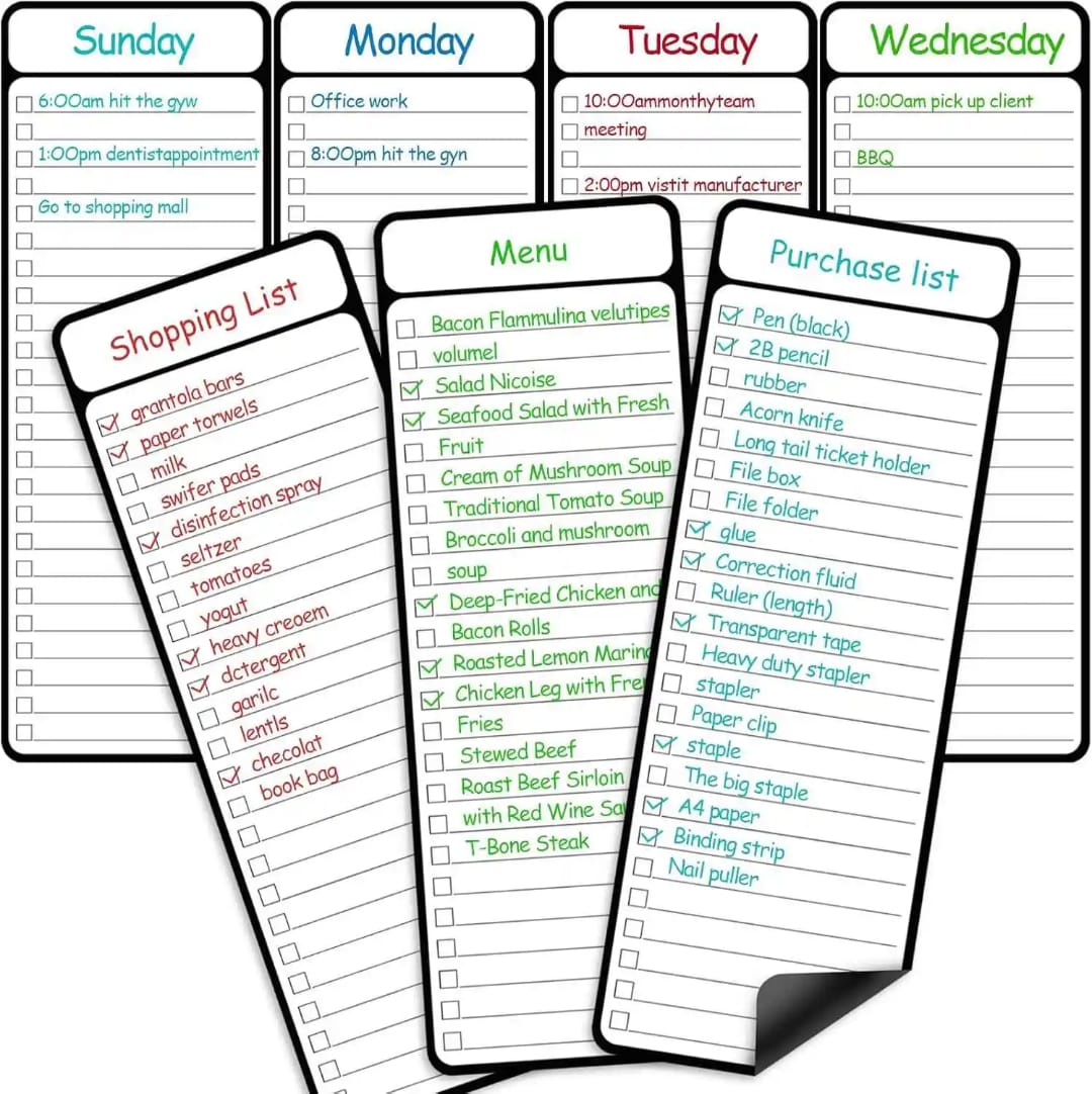 Magnetic Dry Erase Board List