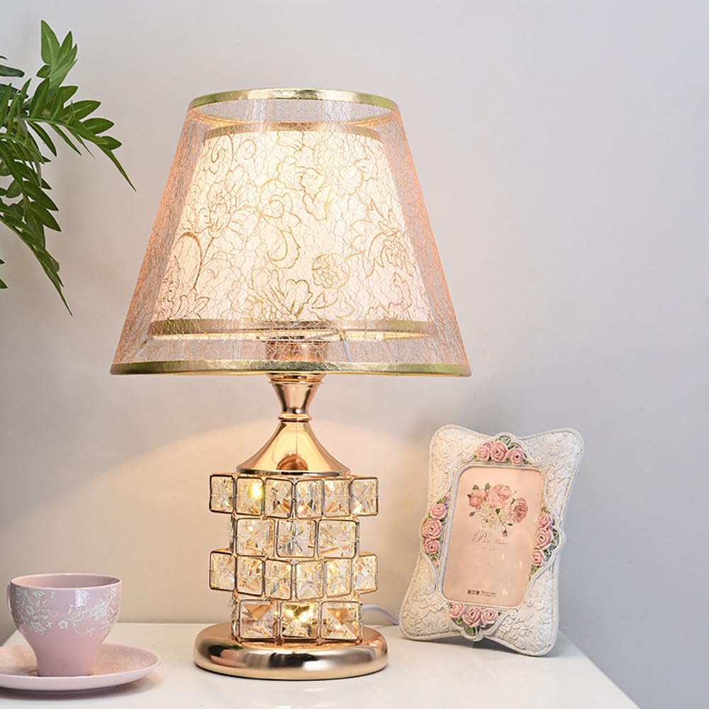 European Style Double Shade Crystal Table Lamp