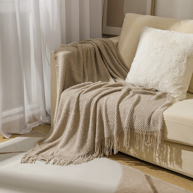 Soft Acrylic Knitted Throw Blanket