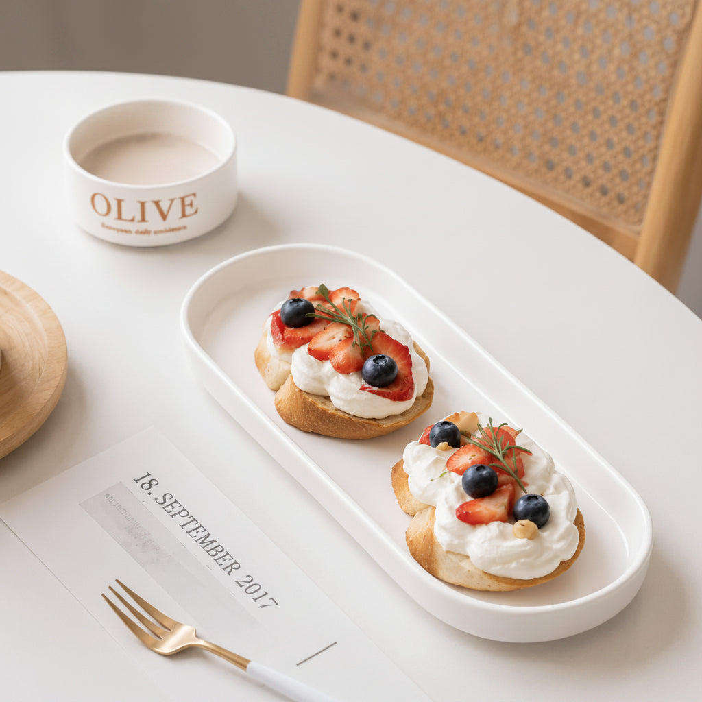 Minimalist Rectangular Ceramic Serving Platters