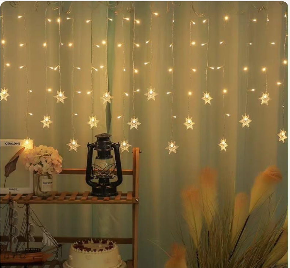 2M Moon and Star LED Curtain Lights with Connector