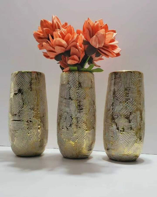 Ceramic Vase Golden Stripes