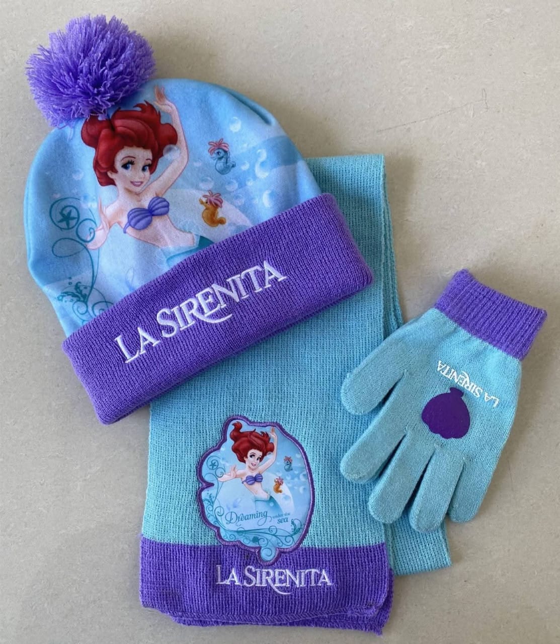 3-Piece Cartoon Themed Hat, Scarf & Gloves Set
