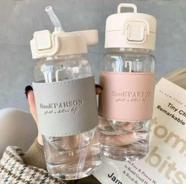 Water Bottle 500ml with Straw