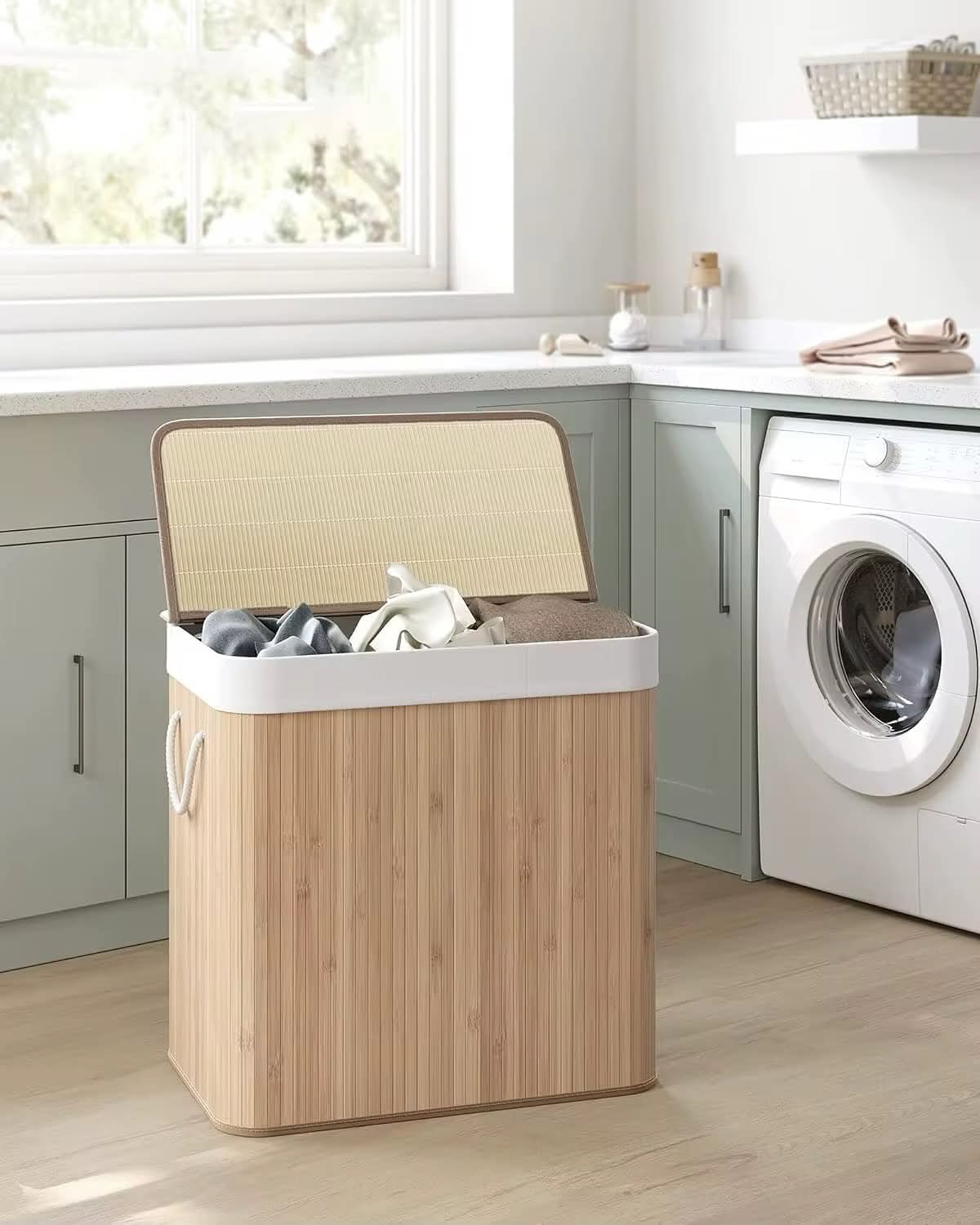 3-Compartment Foldable Laundry Basket