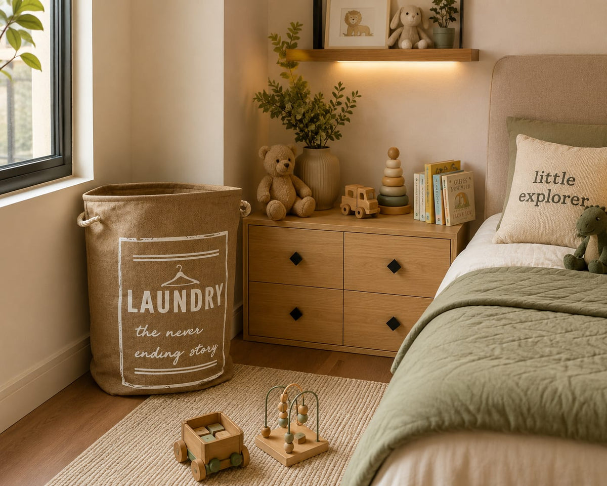 Large Capacity Foldable Laundry Basket with Lid and Handles
