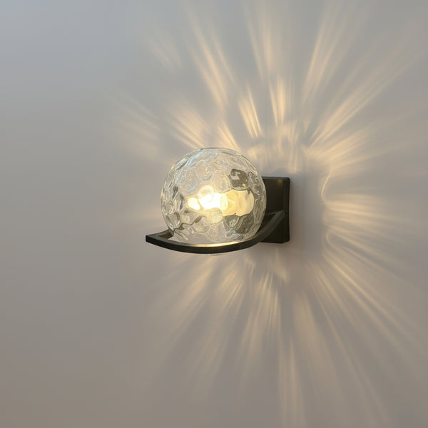 Clear Glass Globe Wall Lamp – Black, Silver & Gold Frames