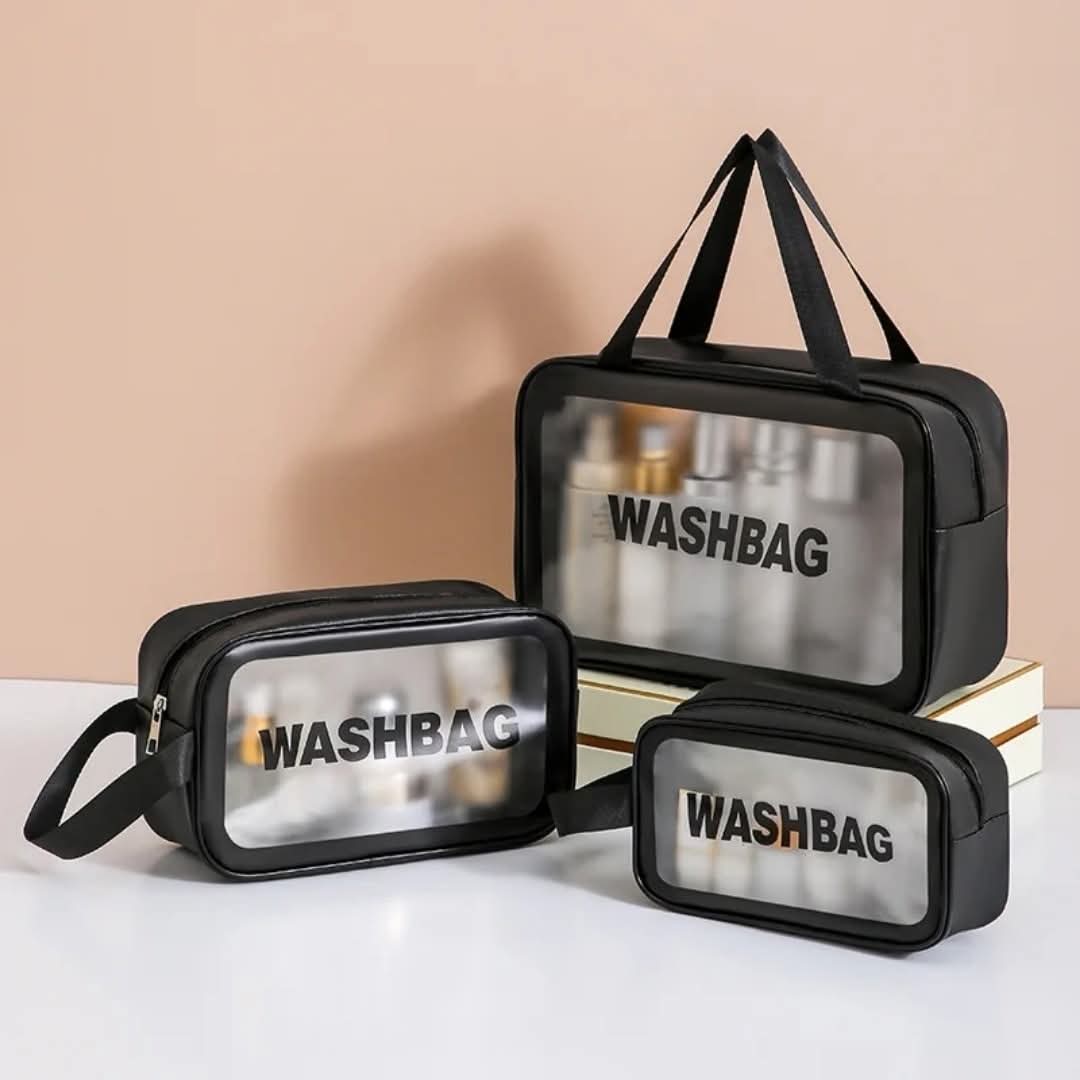 3-Piece Waterproof Wash Bag Set