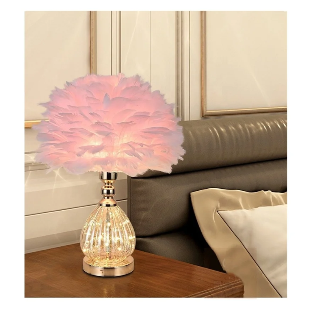 Crystal Feather Lamp Table