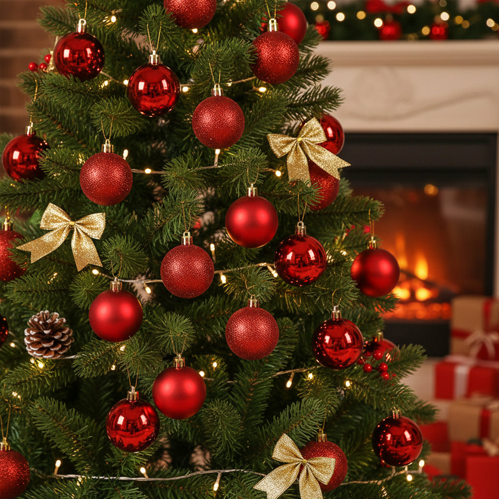 24pc 8cm Christmas Decoration Balls Set for Christmas Tree Décor