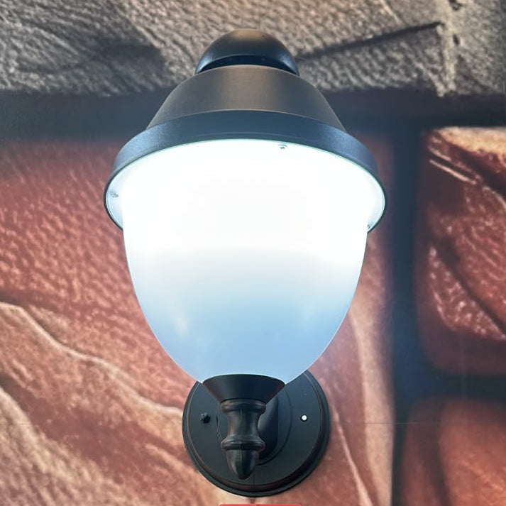 Black aluminium outdoor wall lamp with acrylic glass and E27 holder for entrance, gate, and exterior lighting LL 503A-BK - Gemelli Collection