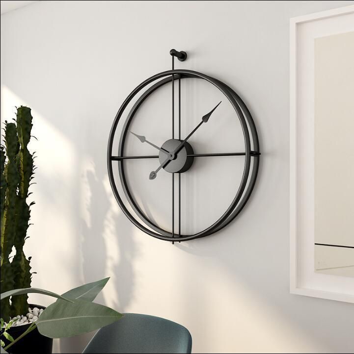 50cm modern minimalist wall clock with metal frame for home and office décor