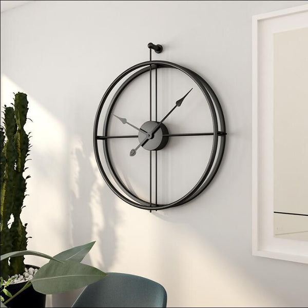50cm modern minimalist wall clock with metal frame for home and office décor