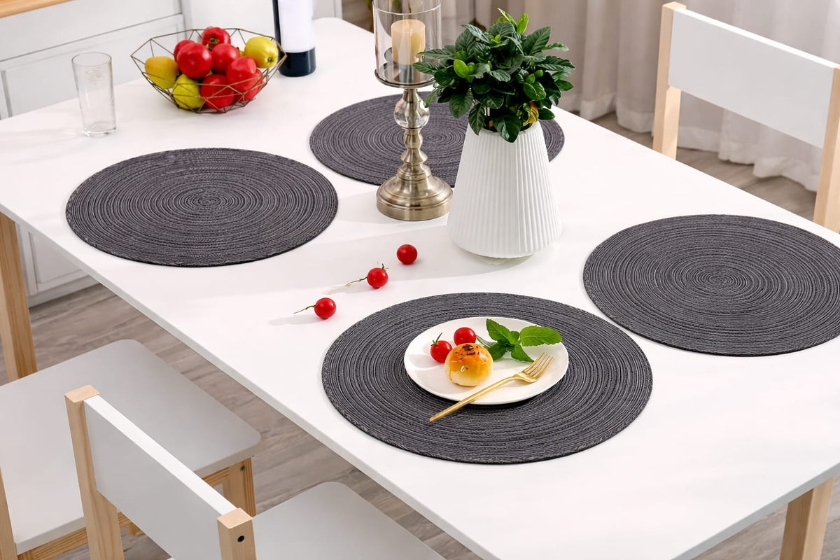 6PC Round Woven Placemats